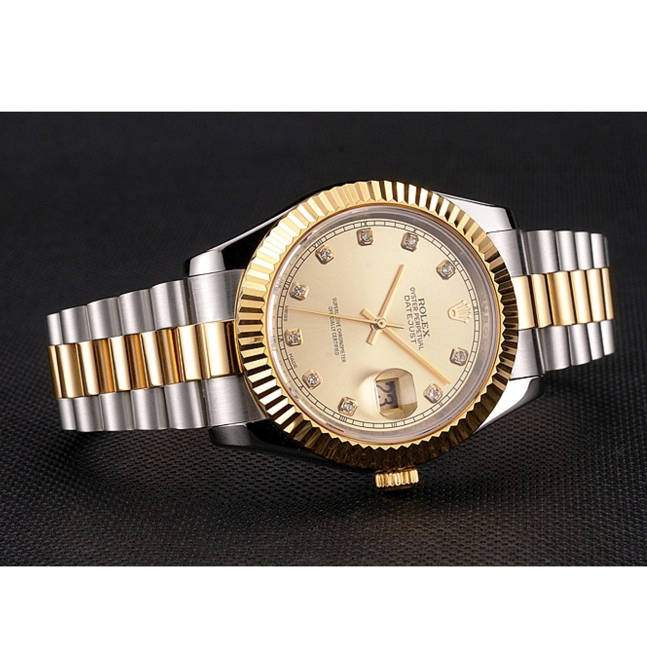 Aaa fake watches Datejust Bracelet Two Gold Case Bezel Tone Swiss Dial And Steel Rolex Stainless 0820